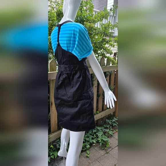 Splitz Black sturdy cotton zip up overall dress with pockets.small - Picture 13 of 14